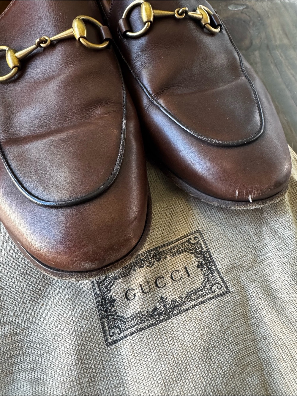 Gucci Brown Leather Jordaan Loafers w/ Horsebit EU 38.5 - Picture 3 of 5